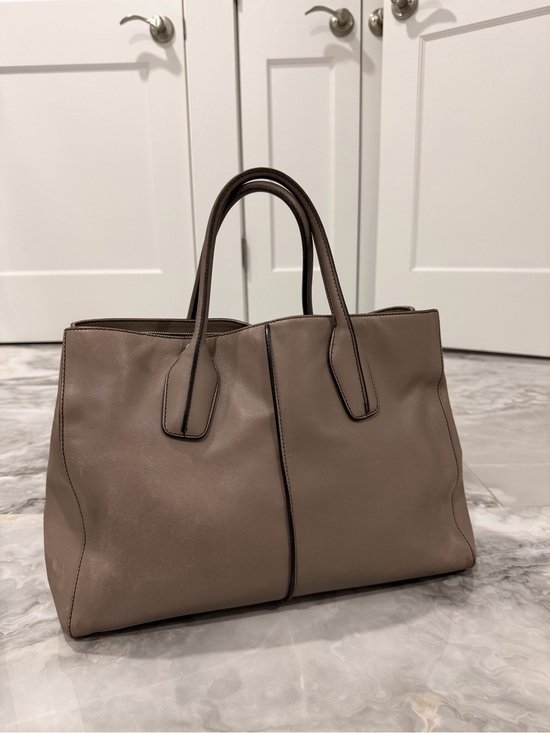 Tod's Handbags - Tod's Taupe Leather Tote Bag